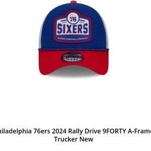 Philadelphia 76ers 2024 Rally Drive 9FORTY A-Frame Trucker-Brand New